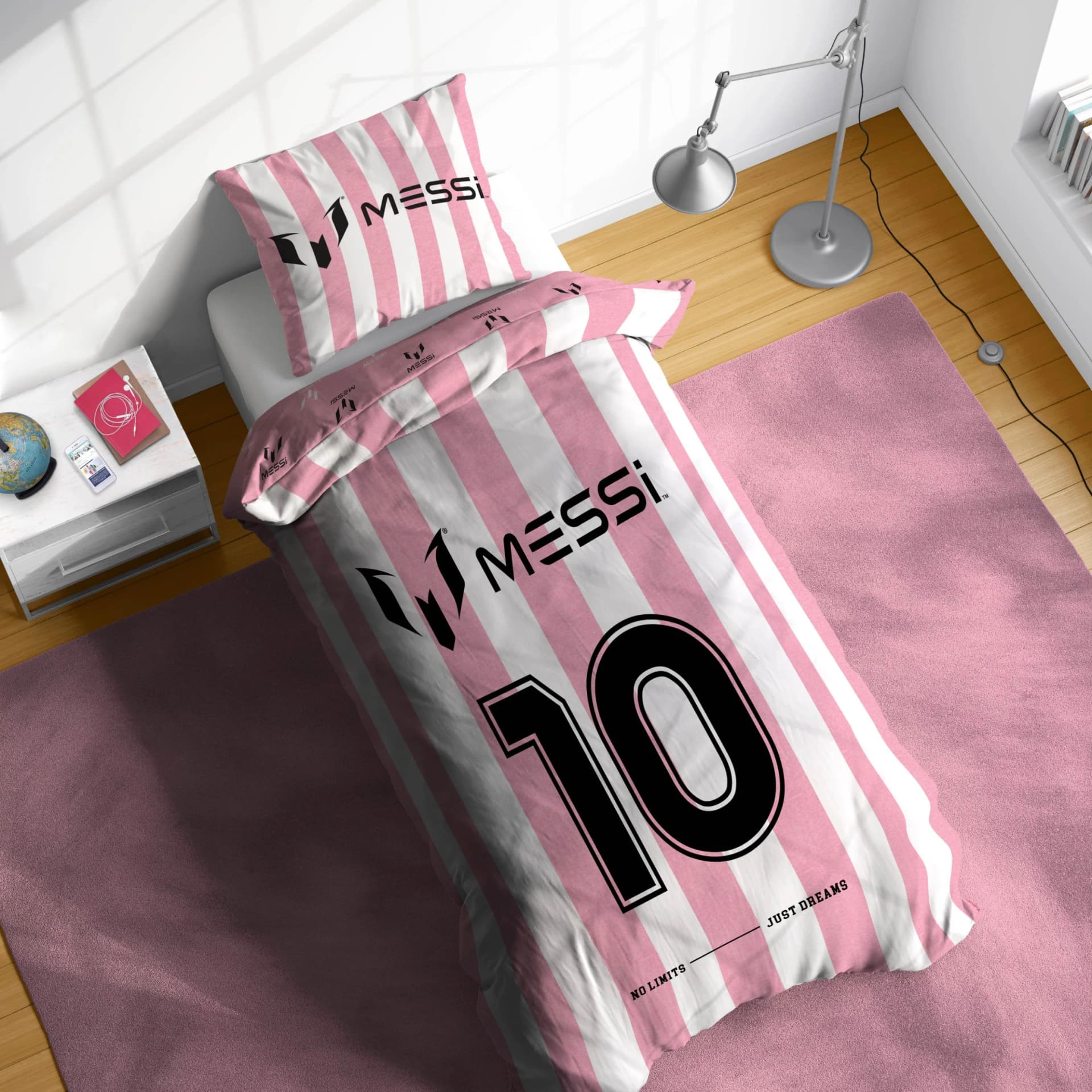 Baur Kinderbettwäsche Messi No Limits Just Dream Rosa Linon