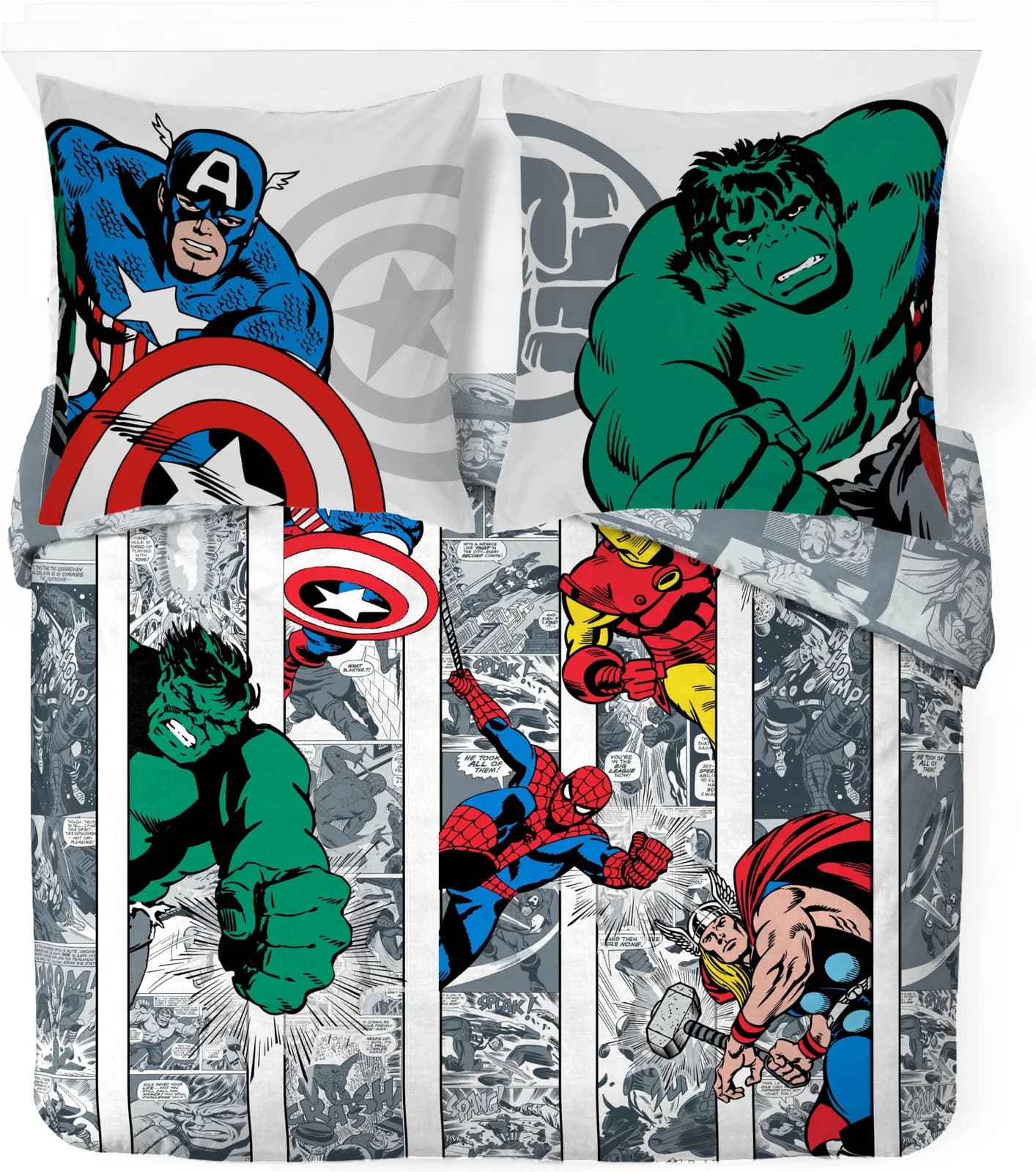 MARVEL Bettwäsche "Marvel Comic Cool" Grau mit Knopfverschluss
