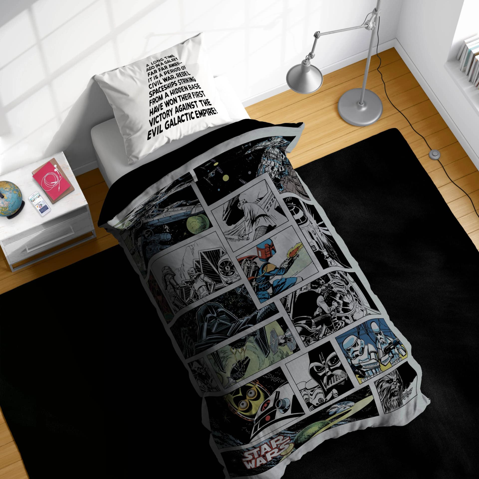 Star Wars Kinderbettwäsche Classic Comic Grau 135x200 cm