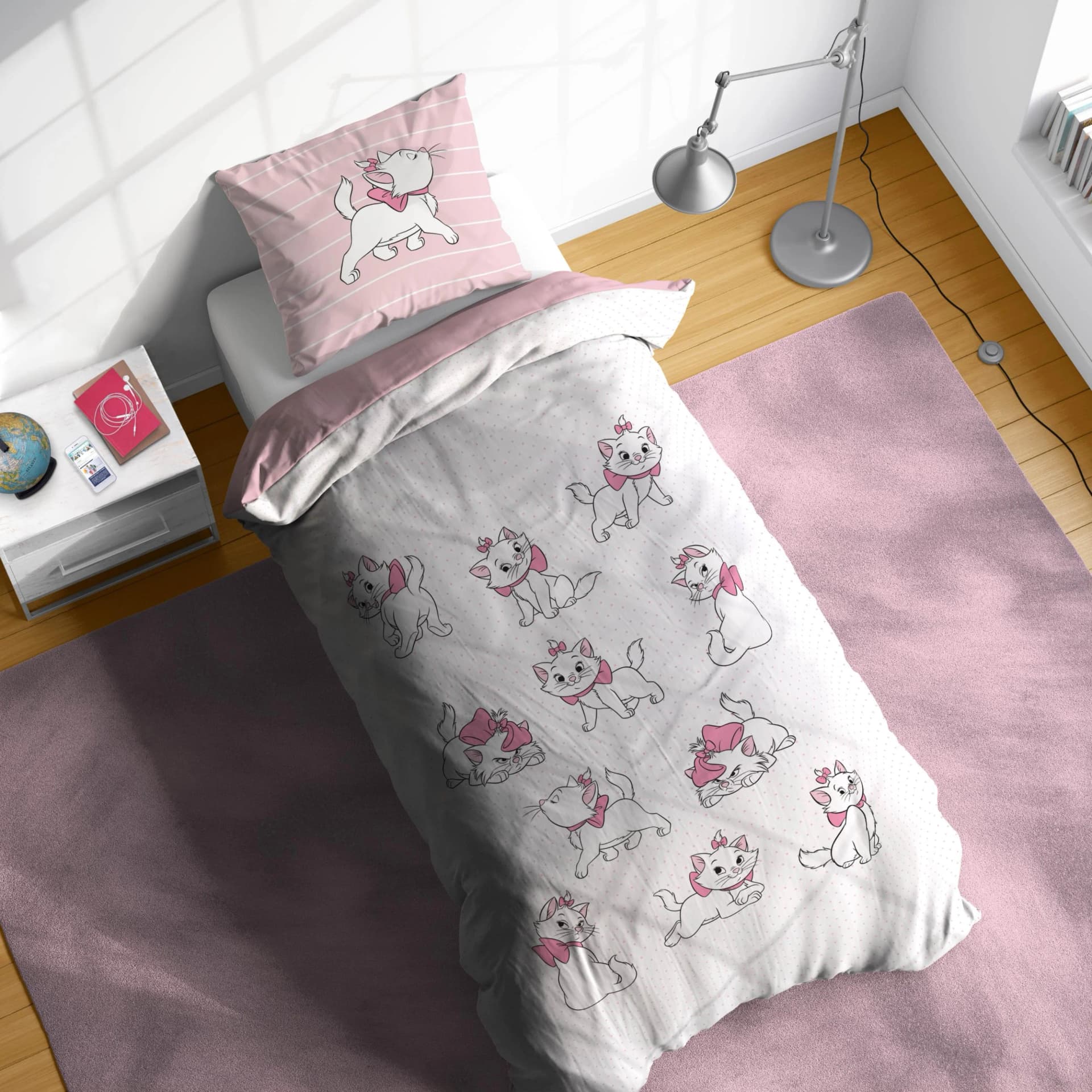 Disney Kinderbettwäsche Aristocats Rosa Linon 135x200 cm