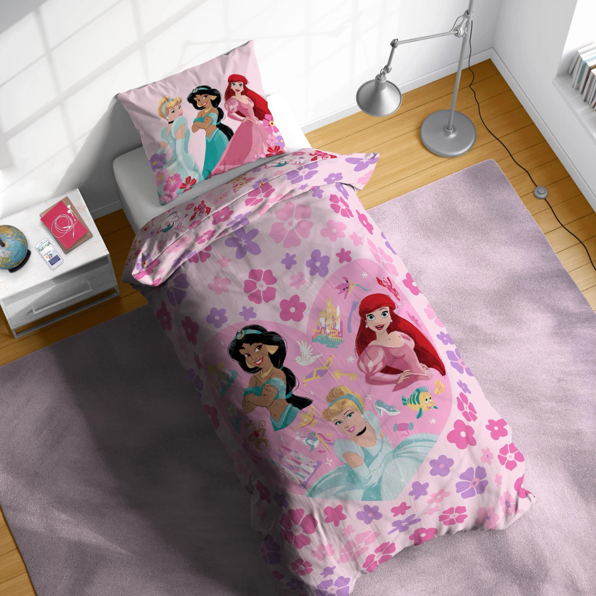 Disney Princess Kinderbettwäsche Pink 135x200 cm Linon