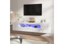 AMERLIFE Hängendes TV Board 160 cm Hochglanz Weiß mit RGB-LED Bild 3