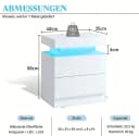 AMERLIFE Nachttisch 2er-Set Hochglanz Weiß RGB-LED-Beleuchtung Bild 1