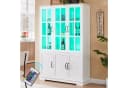 AMERLIFE Vitrine Weiß mit LED Beleuchtung 6 Türen Bild 2