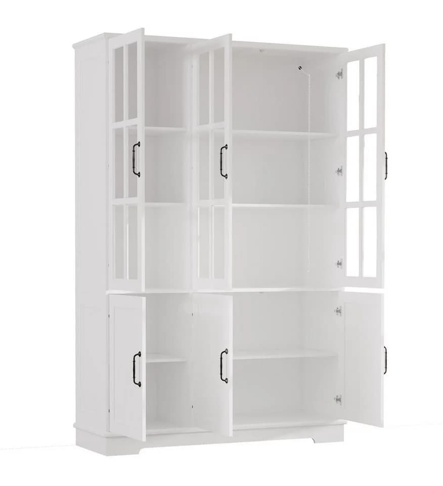 AMERLIFE Vitrine Weiß mit LED Beleuchtung 6 Türen - Bild 3