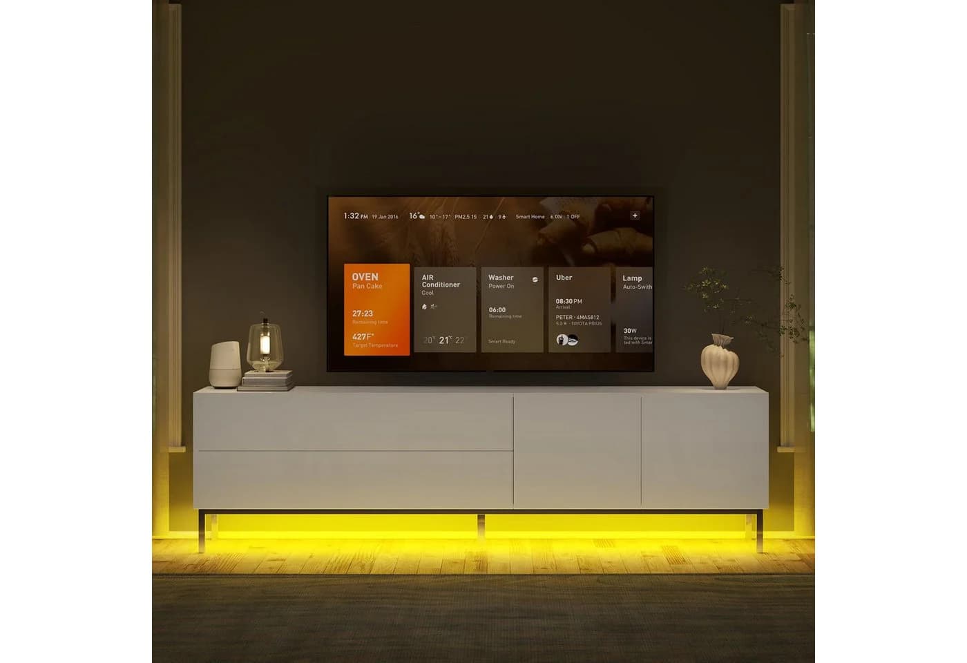 AMERLIFE TV-Schrank Hochglanz Weiß mit RGB LED - Bild 4