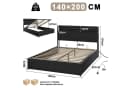 AMERLIFE Doppelbett mit Stauraum und USB-Steckdosen Schwarz Bild 1