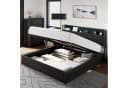 AMERLIFE Doppelbett mit Stauraum und USB-Steckdosen Schwarz Bild 3
