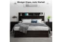 AMERLIFE Doppelbett mit Stauraum und USB-Steckdosen Schwarz Bild 4