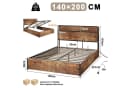AMERLIFE Doppelbett mit Stauraum und USB-Anschlüssen Industrial Design Bild 1
