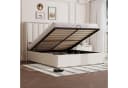 AMERLIFE Polsterbett Hydraulisches Stauraumbett 140x200cm Creme Schwarz Bild 5