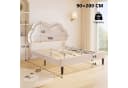 AMERLIFE Kinderbett Jugendbett Rosa Samt-Optik LED Wolken-Kopfteil Bild 1