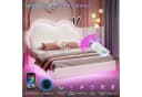 AMERLIFE Kinderbett mit LED & Wolken-Kopfteil Rosa/Weiß Bild 5