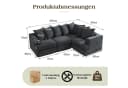 AMERLIFE Modulares Ecksofa Dunkelgrau Chenille-Stoff Bild 1