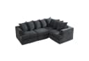 AMERLIFE Modulares Ecksofa Dunkelgrau Chenille-Stoff Bild 2