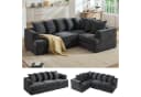 AMERLIFE Modulares Ecksofa Dunkelgrau Chenille-Stoff Bild 3