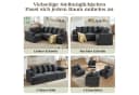AMERLIFE Modulares Ecksofa Dunkelgrau Chenille-Stoff Bild 5