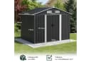 AMERLIFE Gerätehaus Metall Schwarz mit Schiebetür Bild 1