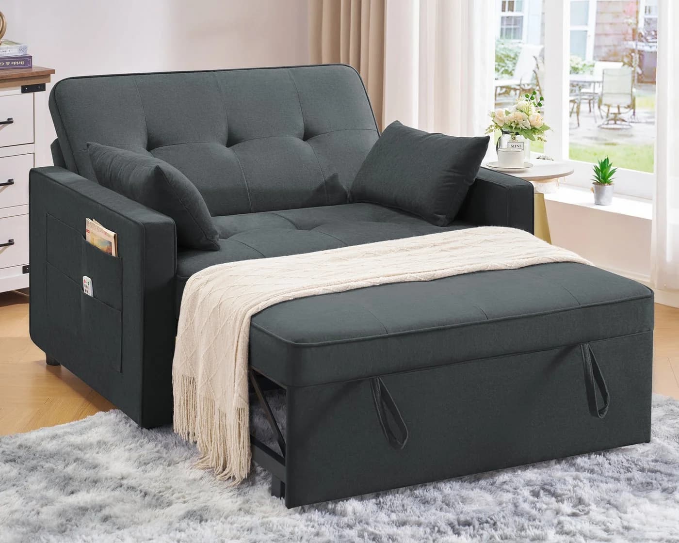 AMERLIFE Schlafsofa 3-in-1 mit Bettfunktion & Seitentaschen - Bild 2