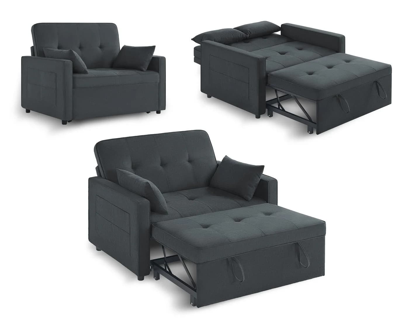 AMERLIFE Schlafsofa 3-in-1 mit Bettfunktion & Seitentaschen - Bild 3