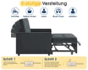 AMERLIFE Schlafsofa 3-in-1 mit Bettfunktion & Seitentaschen Bild 5