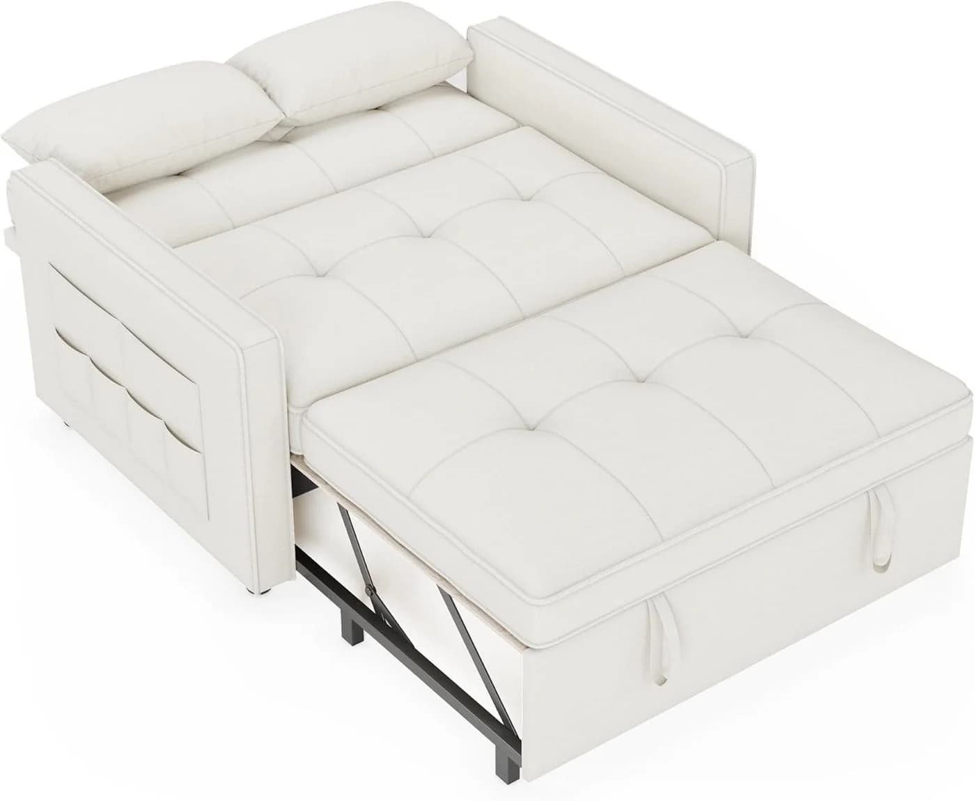 AMERLIFE Schlafsofa 3-in-1 mit Leinenbezug Beige