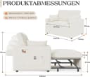 AMERLIFE Schlafsofa 3-in-1 mit Leinenbezug Beige Bild 3