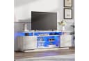 AMERLIFE TV-Lowboard Hochglanz Grau/Weiß mit RGB-LED Bild 2