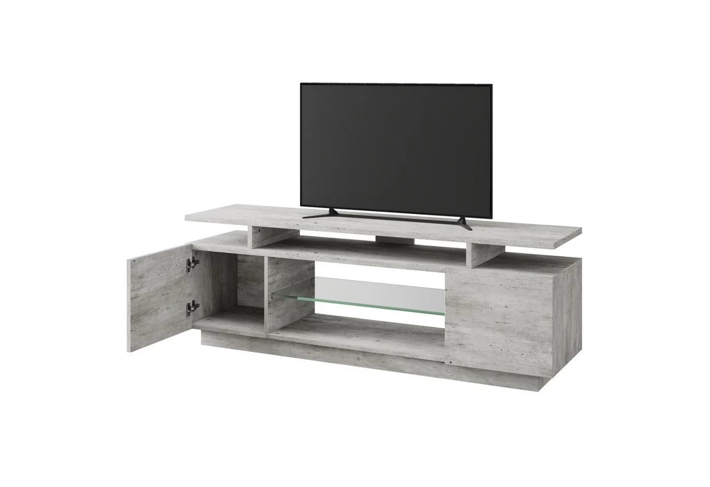 AMERLIFE TV-Lowboard Hochglanz Grau/Weiß mit RGB-LED - Bild 3