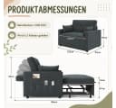 AMERLIFE Schlafsofa 3-in-1 Dunkelgrau mit 5-stufiger Verstellung Bild 1