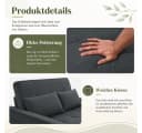 AMERLIFE Schlafsofa 3-in-1 Dunkelgrau mit 5-stufiger Verstellung Bild 4