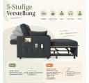 AMERLIFE Schlafsofa 3-in-1 Dunkelgrau mit 5-stufiger Verstellung Bild 5