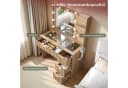 AMERLIFE Schminktisch mit LED-Spiegel, 4 Schubladen, Holzoptik Braun Bild 3