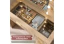AMERLIFE Schminktisch mit LED-Spiegel, 4 Schubladen, Holzoptik Braun Bild 5