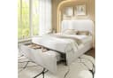 AMERLIFE Polsterbett Beige mit Stauraum und gepolstertem Kopfteil Bild 2