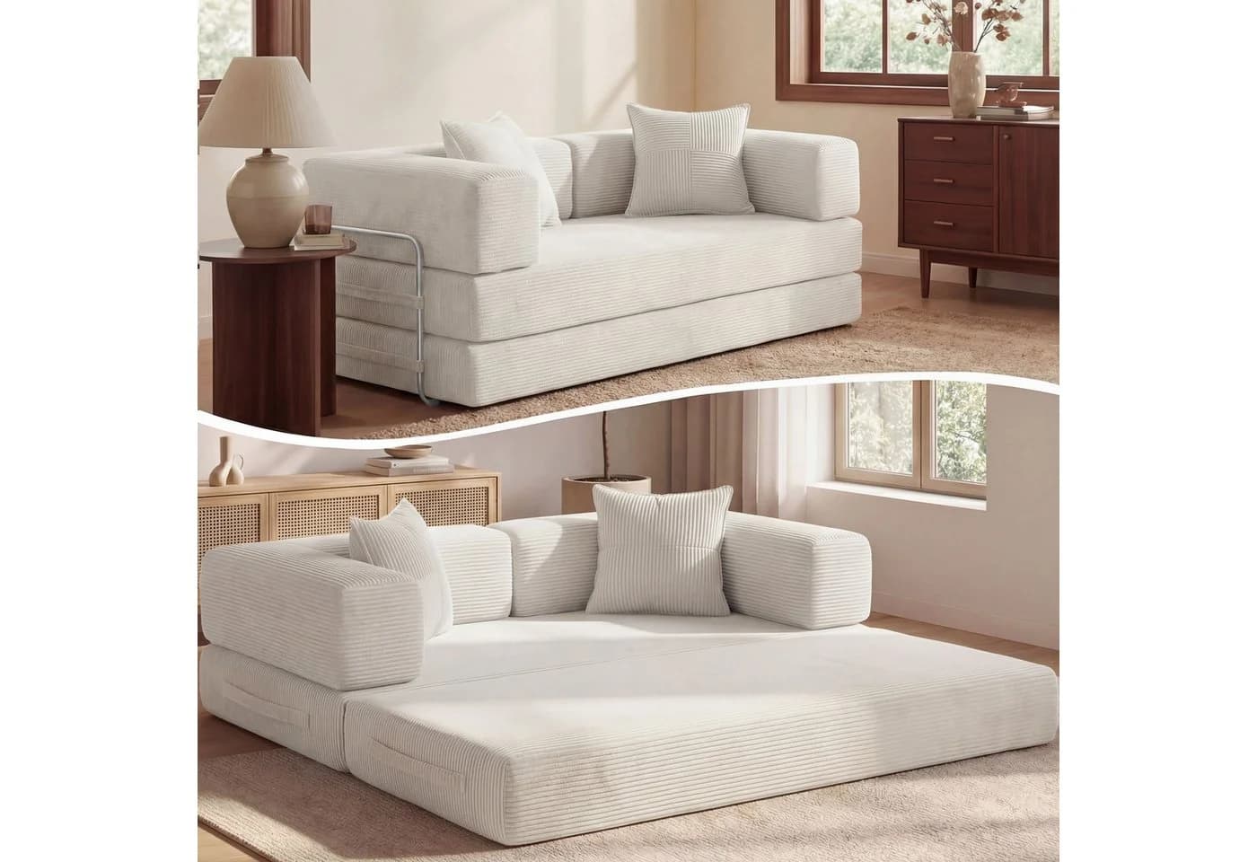 Vipbear 5-in-1 Wandelsofa Beige Cord Modul - Bild 2
