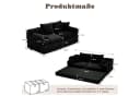 Vipbear Modulares 2-Sitzer Sofa Schwarz Cordstoff Memory-Schaum Bild 1