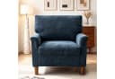 Vipbear Loungesessel Chenille blau mit Massivholzrahmen Bild 2