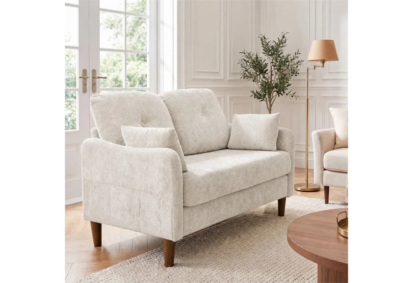 Vipbear 2-Sitzer Sofa Chenille Beige Modern