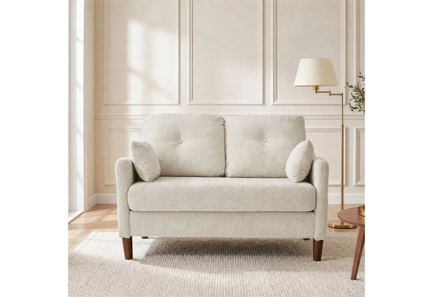 Vipbear 2-Sitzer Sofa Chenille Beige Modern - Bild 2