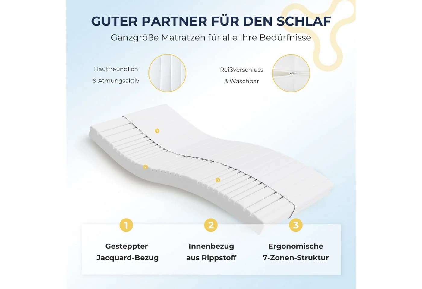 Napsie Kaltschaummatratze 7-Zonen H3 waschbar - Bild 5
