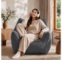 Vipbear Sitzsack Einzelsofa Grau Cord mit Aufbewahrungstasche Bild 3