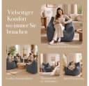 Vipbear Sitzsack Einzelsofa Grau Cord mit Aufbewahrungstasche Bild 4