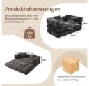 Vipbear 2-Sitzer Sofa 5-in-1 Modulares Wandelsofa mit Schlaffunktion Grau Cord Bild 4