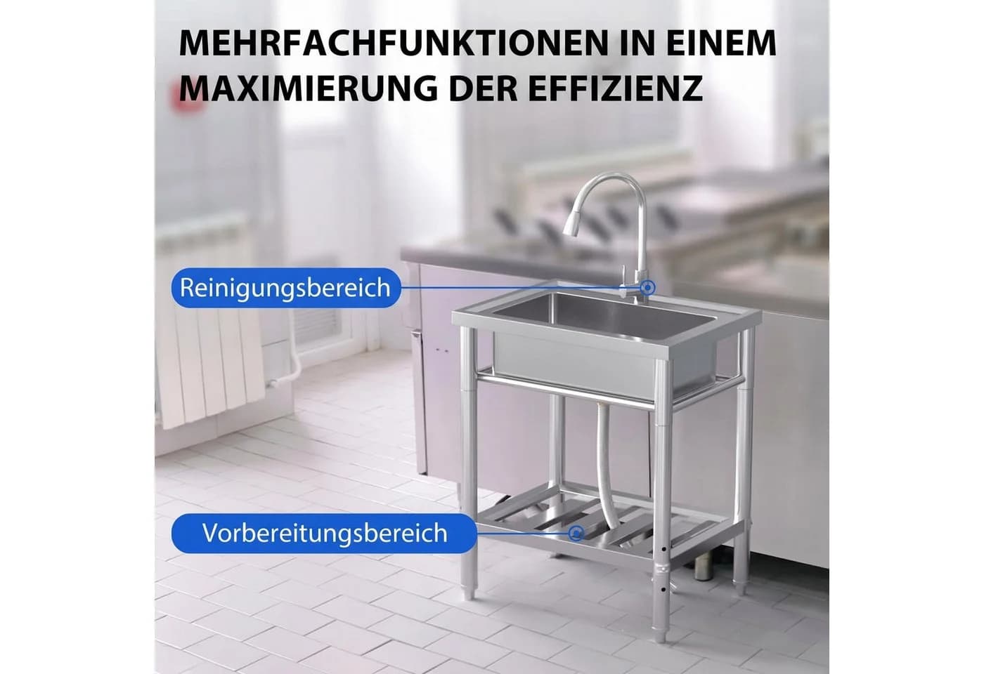 GarveeMore Edelstahlspüle Küchenspüle Set mit Wasserhahn - Bild 4