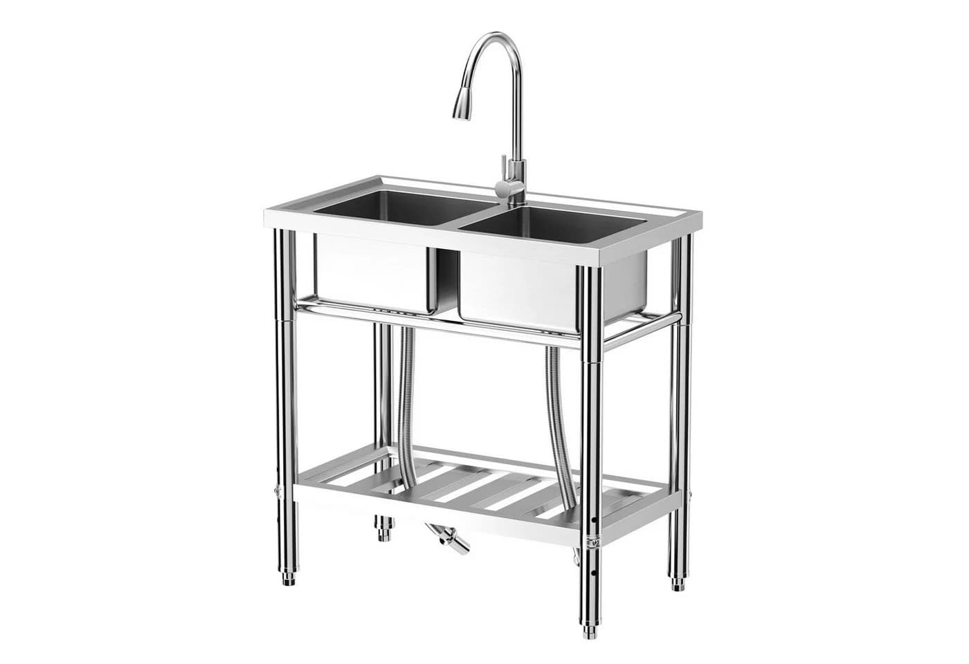 GarveeMore Edelstahlspüle Set mit Wasserhahn 360° drehbar