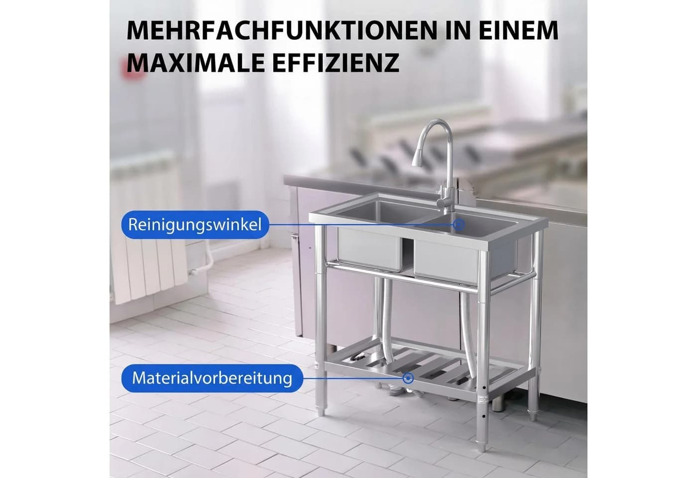 GarveeMore Edelstahlspüle Set mit Wasserhahn 360° drehbar - Bild 5