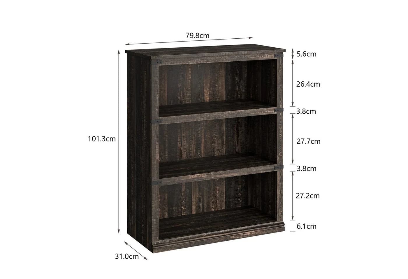 GarveeMore Bücherregal Vintage Holz