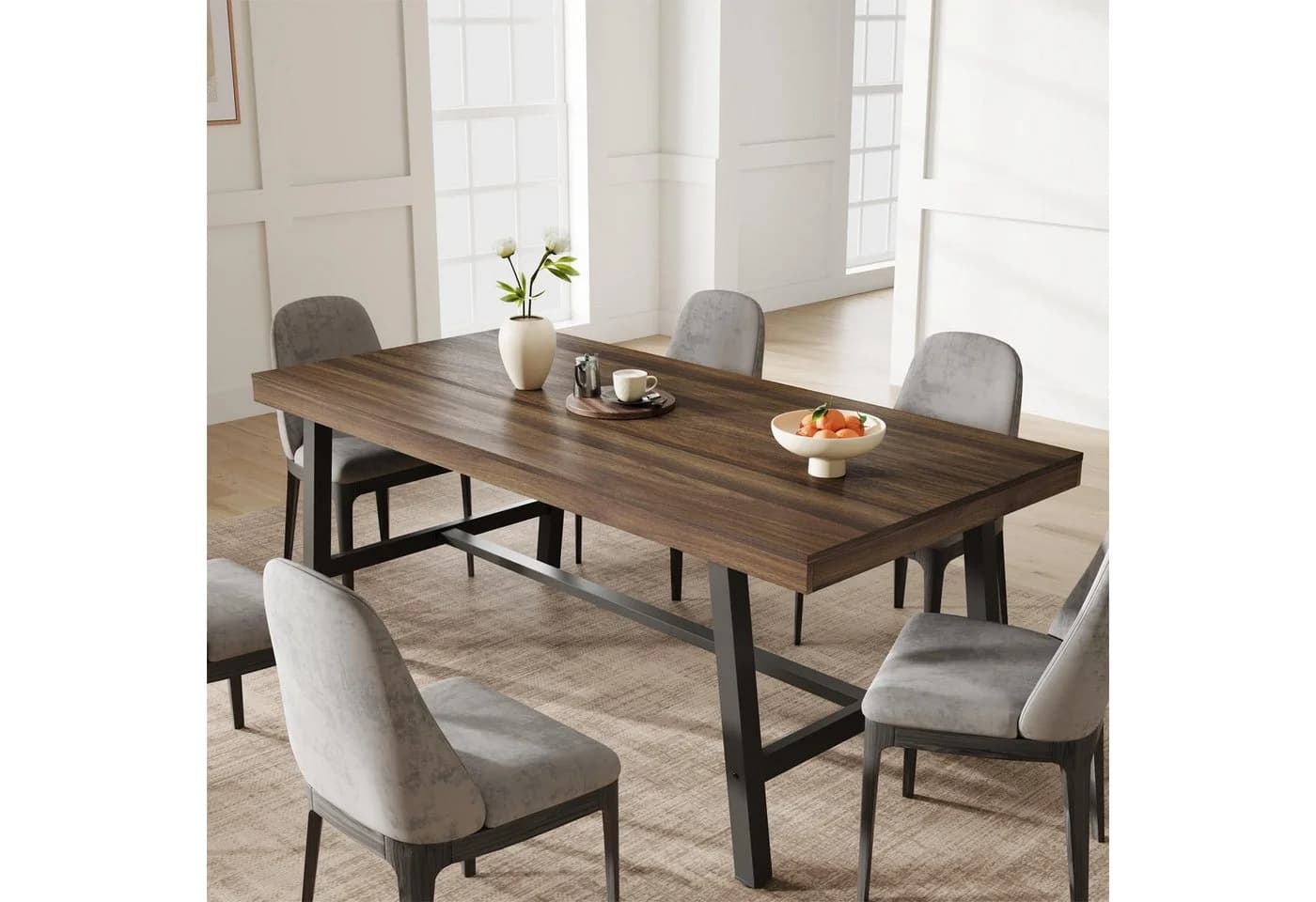 GarveeMore Esstisch 180 cm Braun Landhausstil - Bild 2