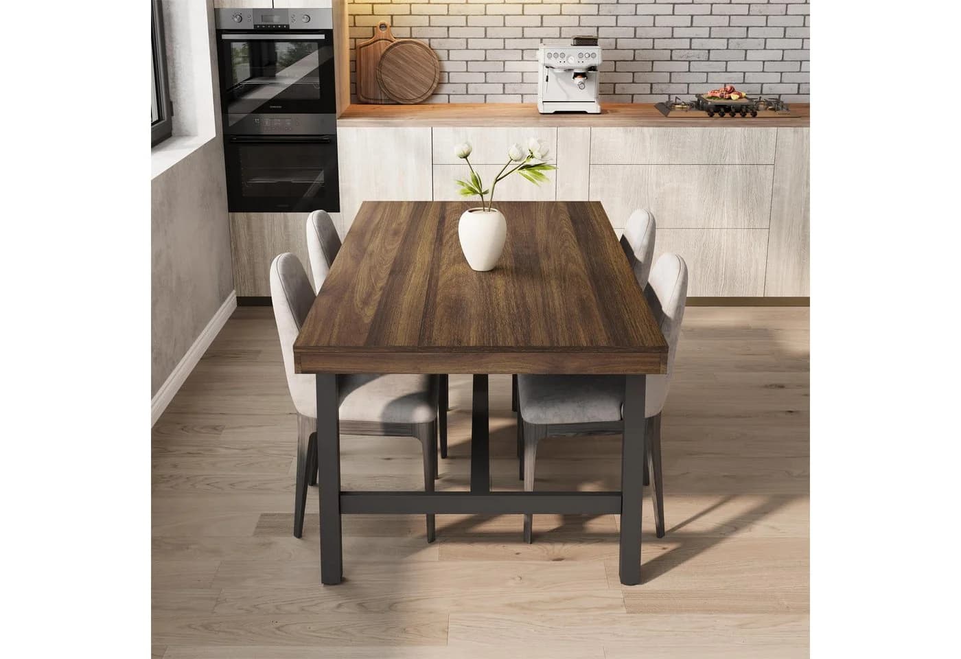 GarveeMore Esstisch 180 cm Braun Landhausstil - Bild 5